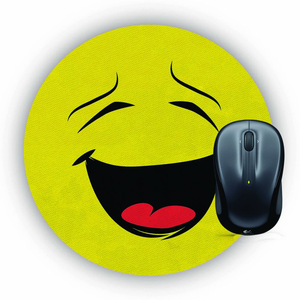 Laughing Smiley Mouse Pad (Round)