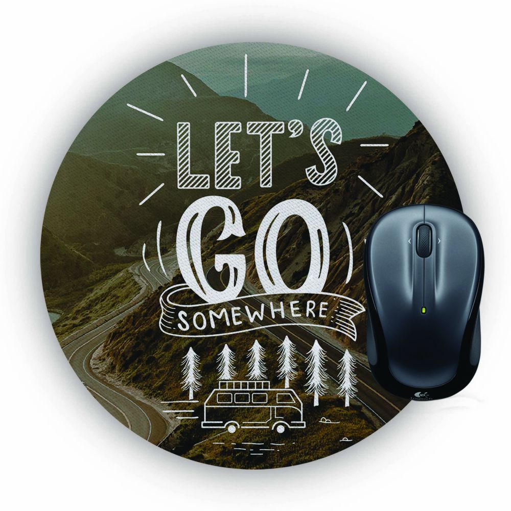 Let's Go Mouse Pad (Round)