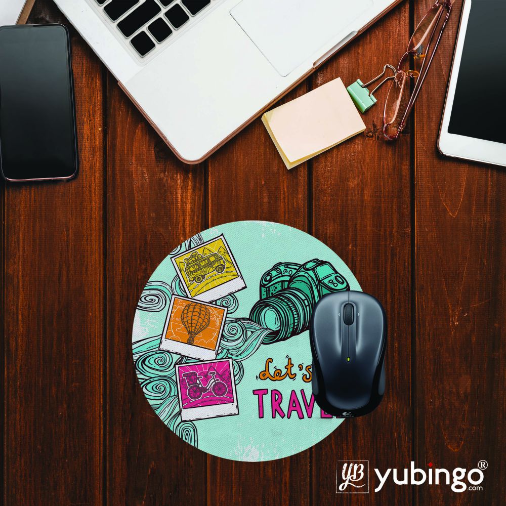 Let's Go Travel Mouse Pad (Round)