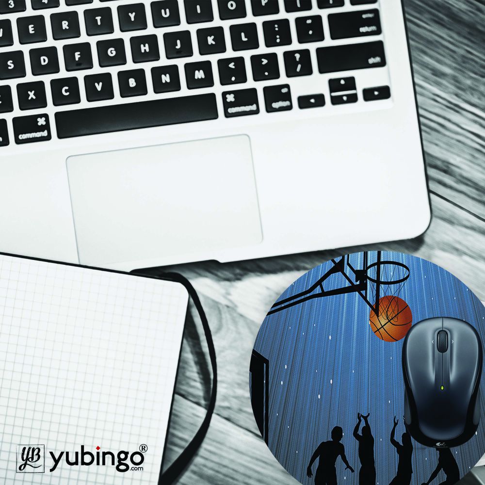 Let's Play Basketball Mouse Pad (Round)-Image4