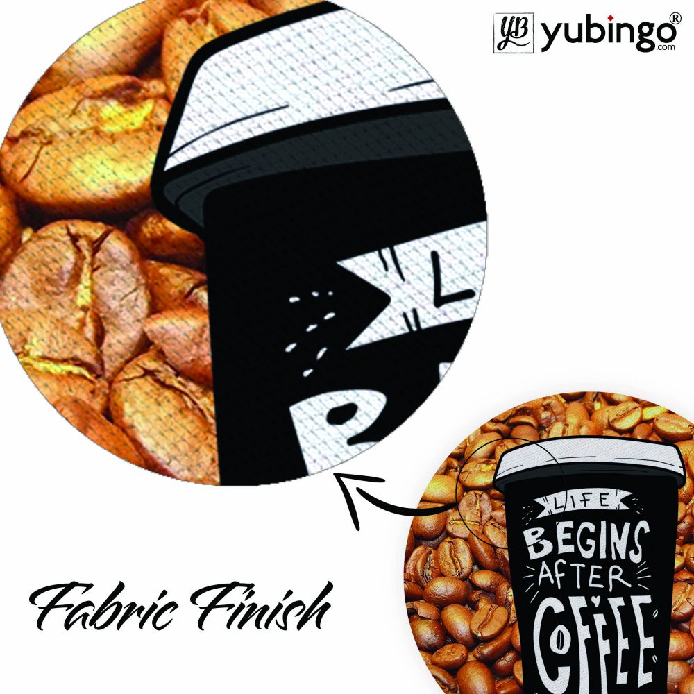 Life Begins after Coffee Mouse Pad (Round)-Image3