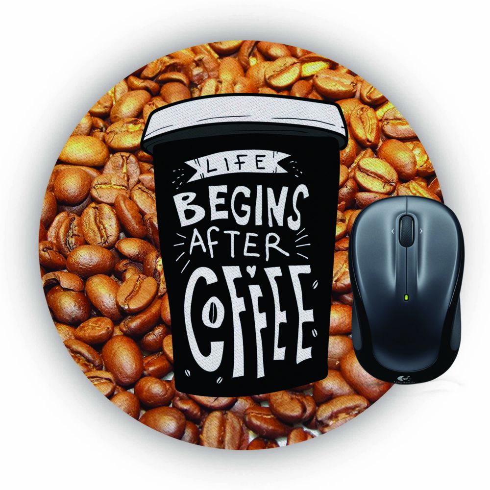 Life Begins after Coffee Mouse Pad (Round)