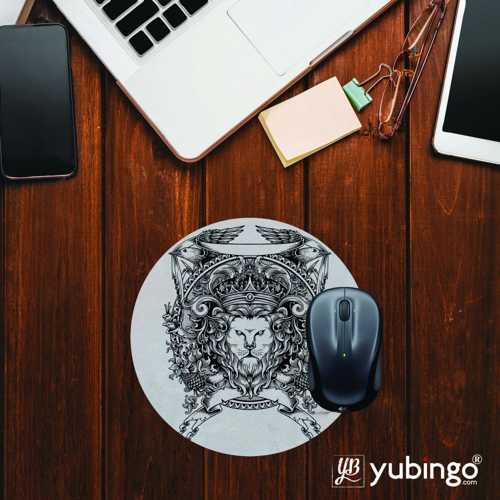 Lion Crest Mouse Pad (Round)