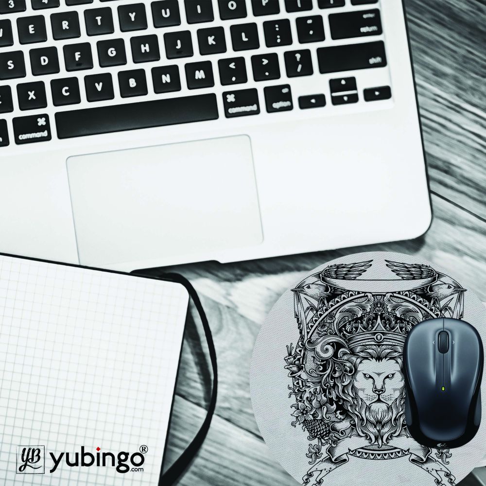 Lion Crest Mouse Pad (Round)-Image4
