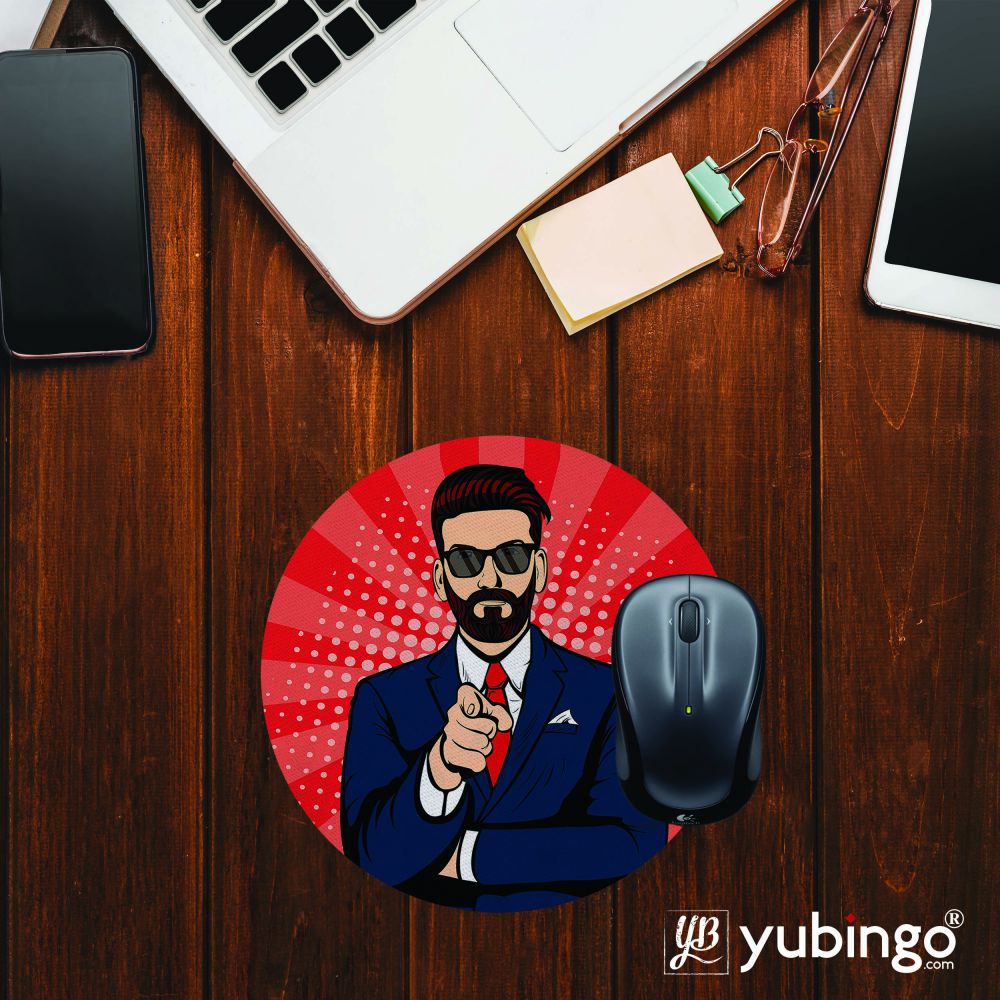 Listen to Beard Mouse Pad (Round)-Image2