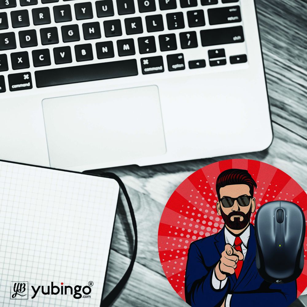 Listen to Beard Mouse Pad (Round)-Image4