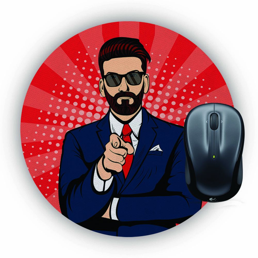 Listen to Beard Mouse Pad (Round)