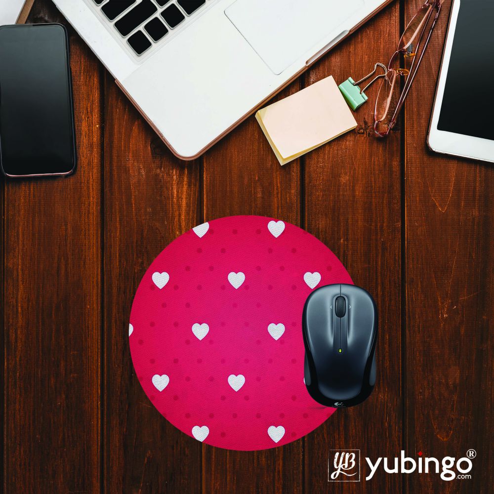 Little Hearts Mouse Pad (Round)