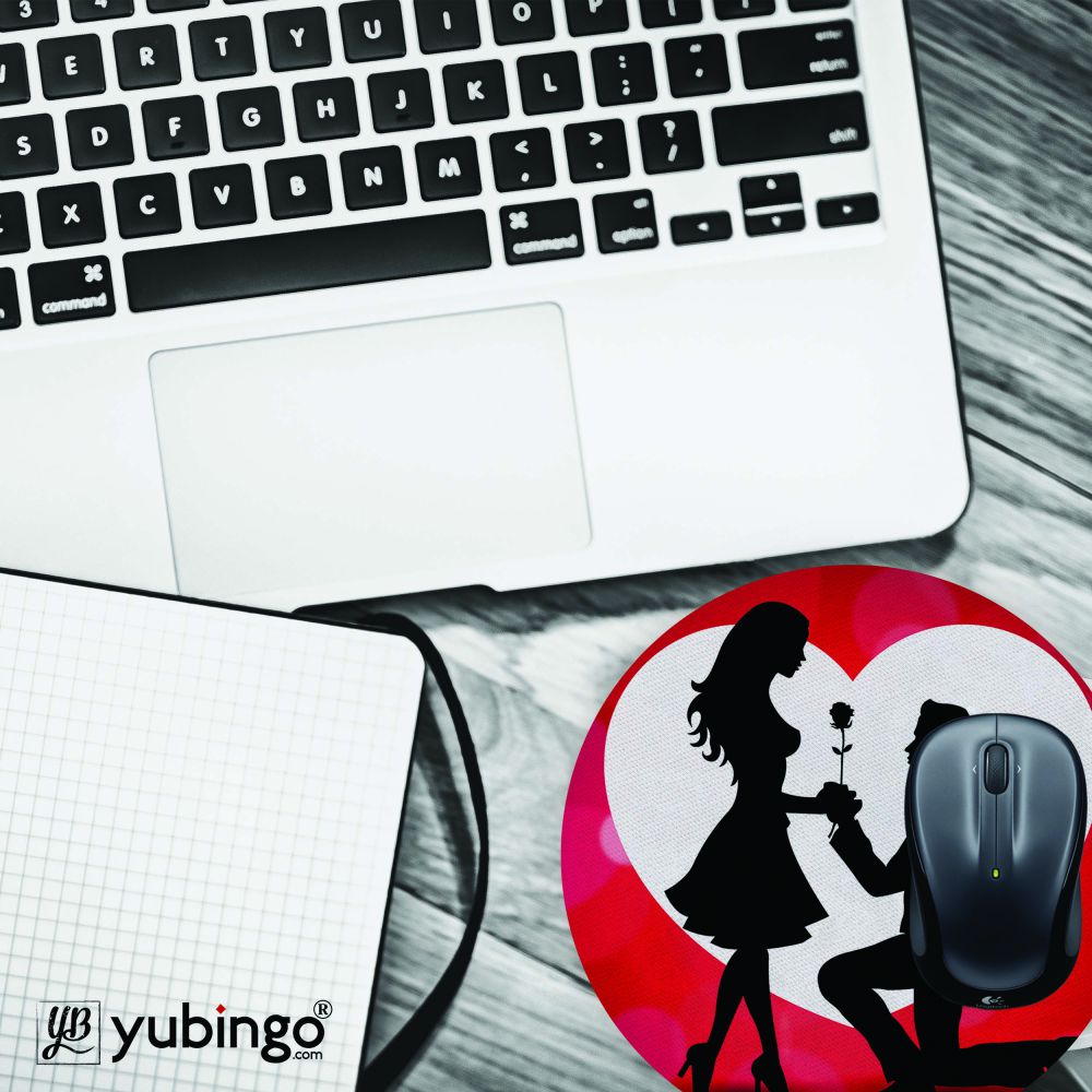 Love Couple Mouse Pad (Round)-Image4