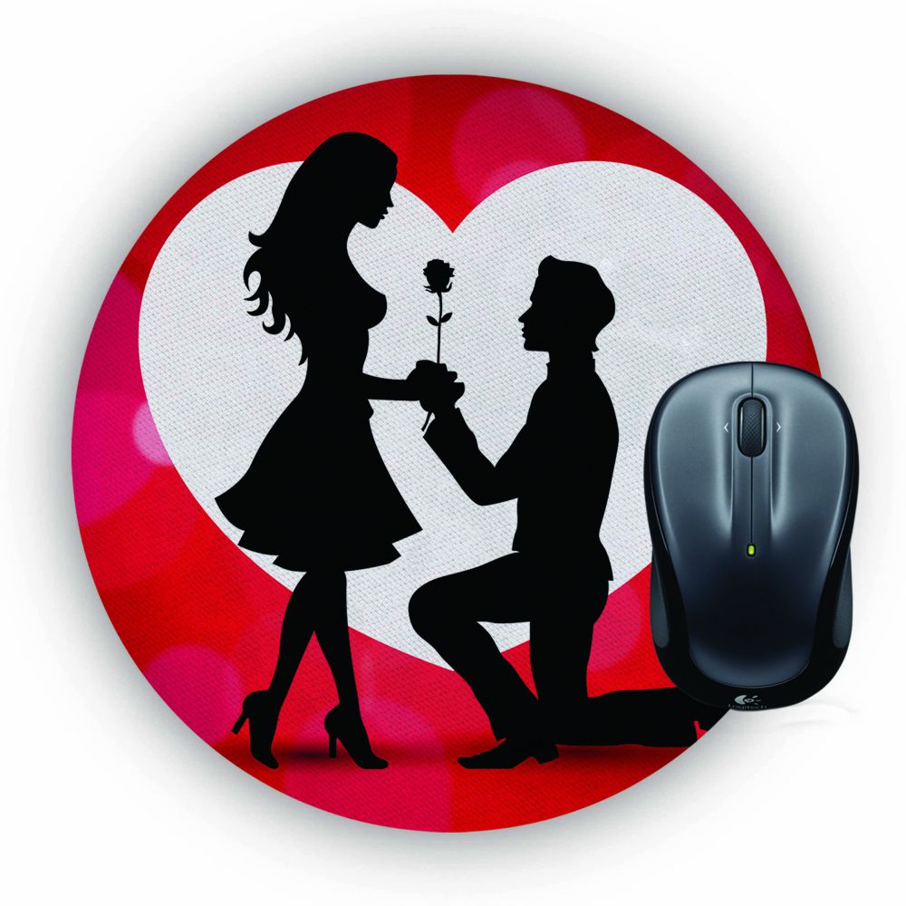 Love Couple Mouse Pad (Round)