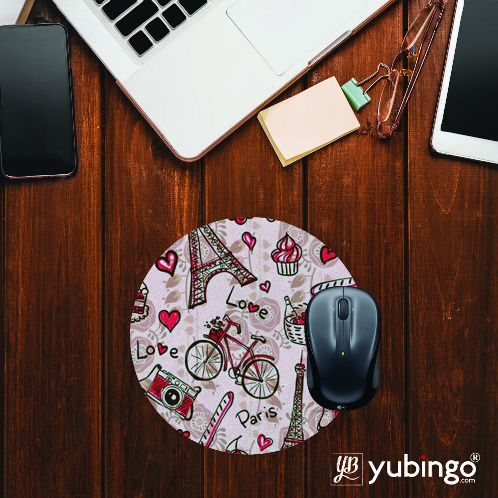 Love In Paris Mouse Pad (Round)-Image2
