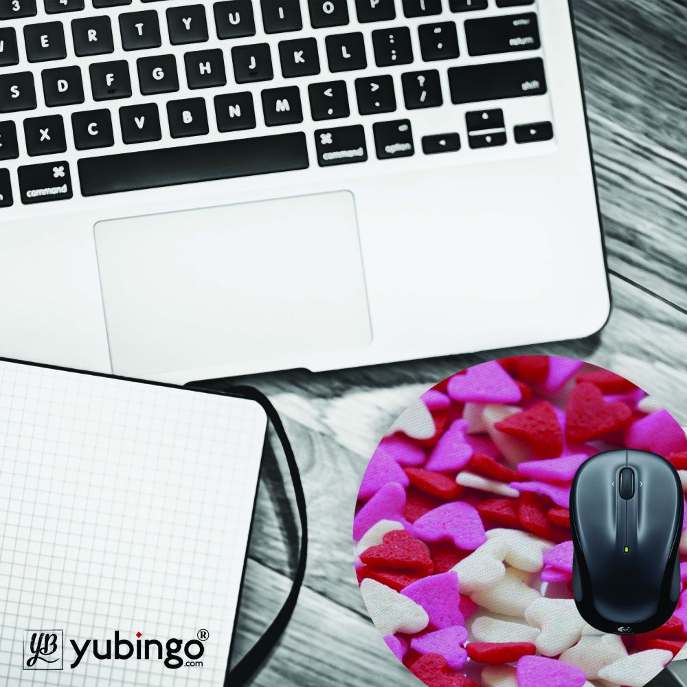 Love Pattern Mouse Pad (Round)-Image4