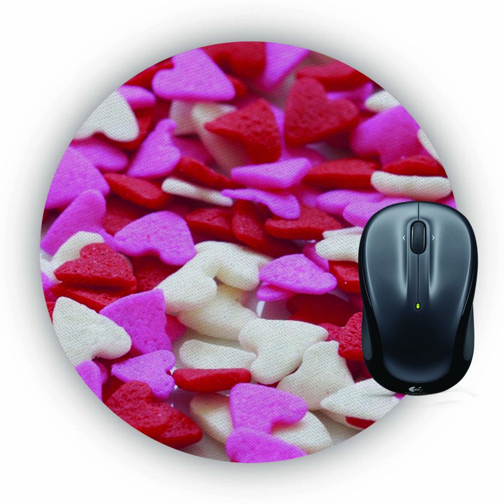 Love Pattern Mouse Pad (Round)