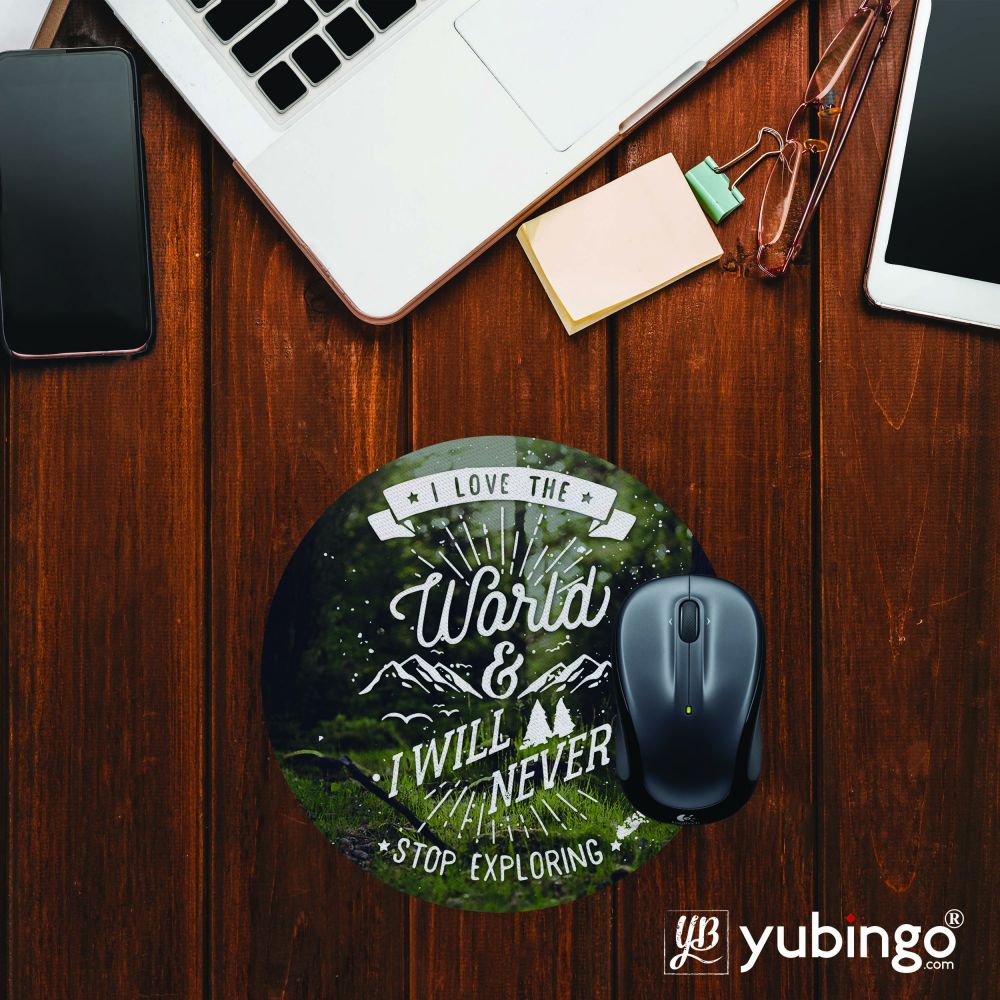 Love the World Mouse Pad (Round)-Image2
