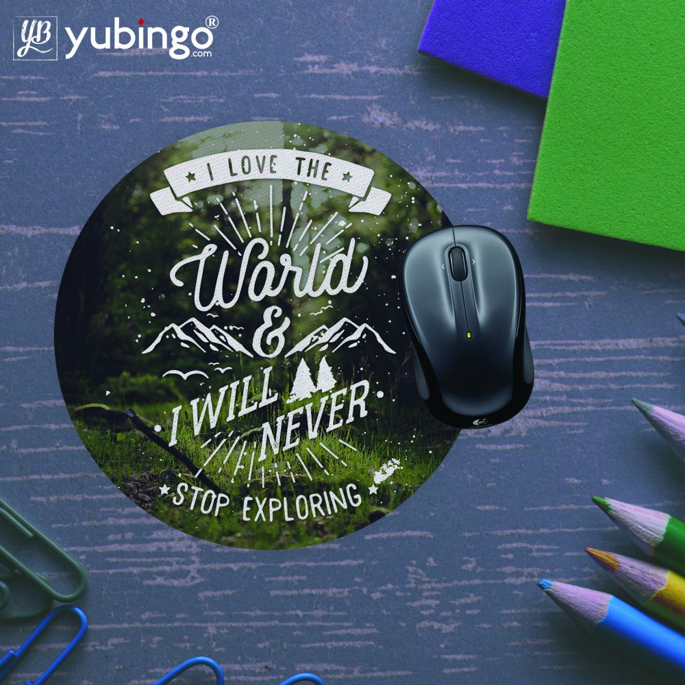 Love the World Mouse Pad (Round)-Image5