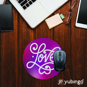Love Typography Mouse Pad (Round)-Image2
