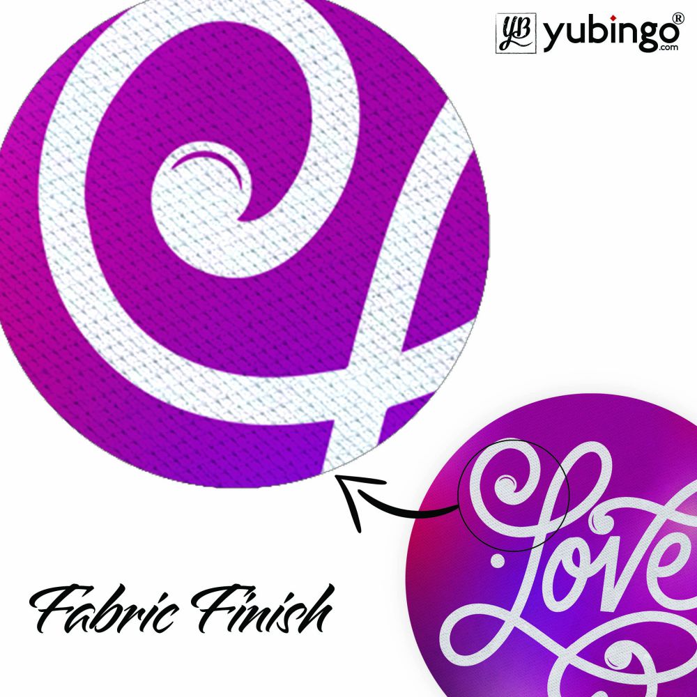 Love Typography Mouse Pad (Round)-Image3