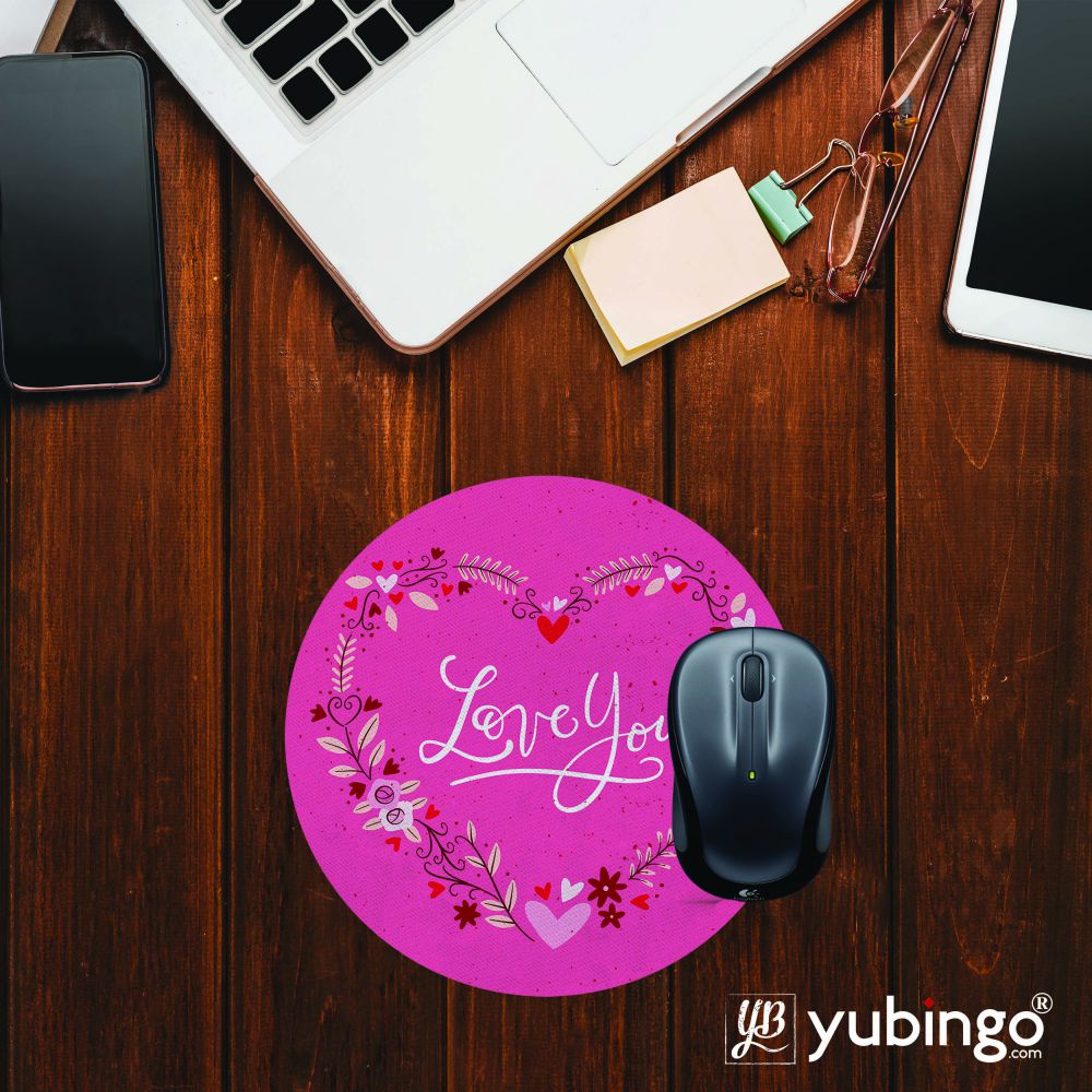 Love You Mouse Pad (Round)-Image2