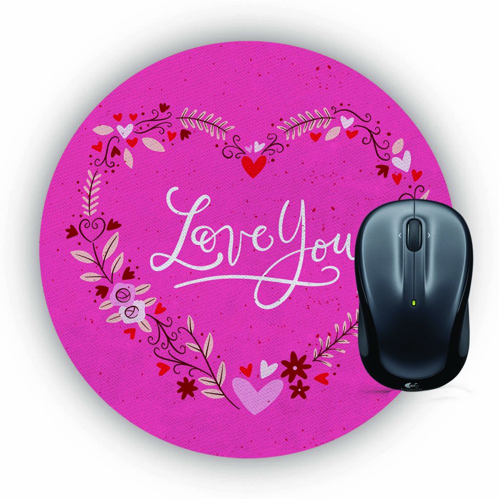 Love You Mouse Pad (Round)