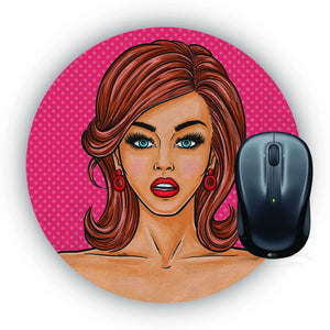 Lovely Girl Mouse Pad (Round)