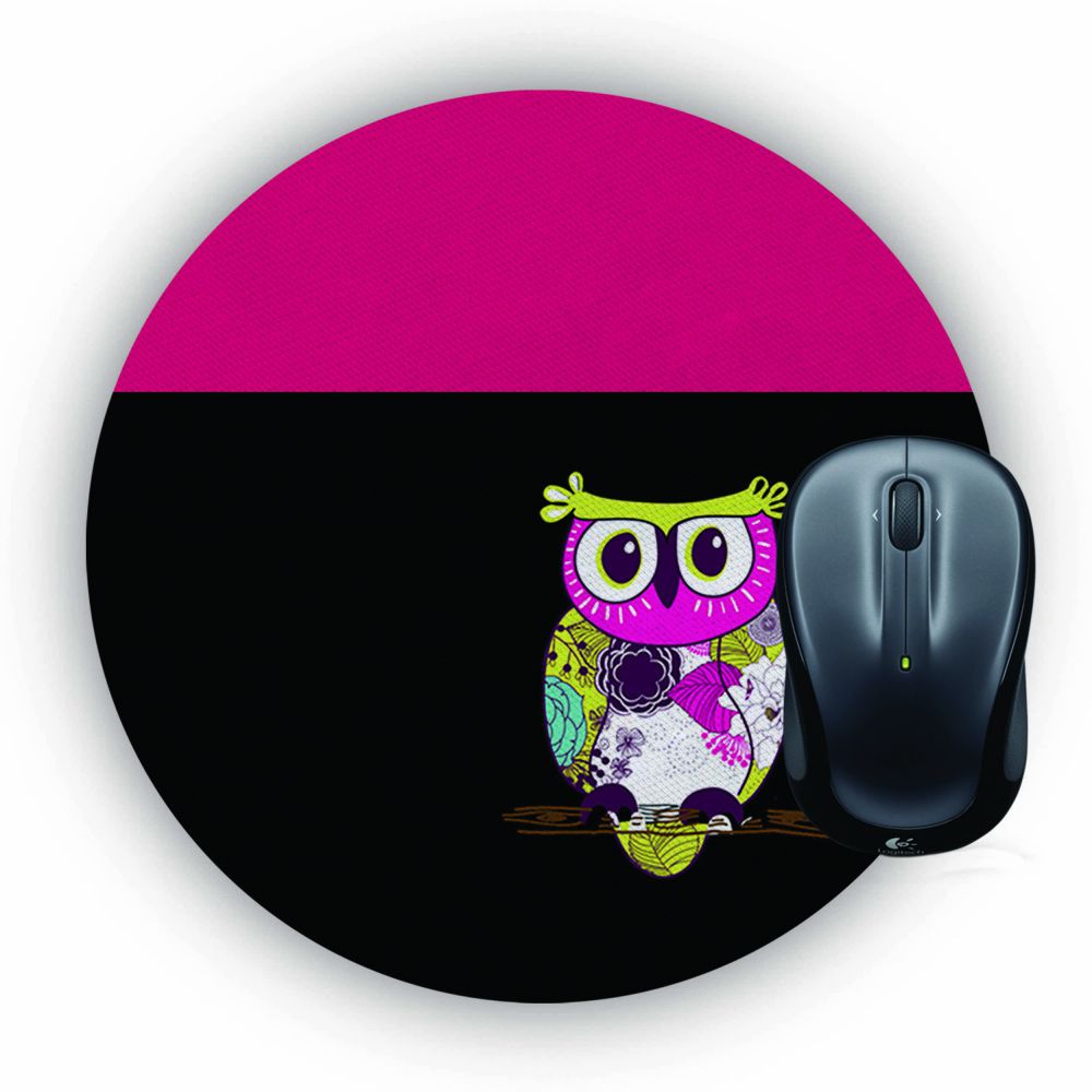 Lovely Owl Mouse Pad (Round)