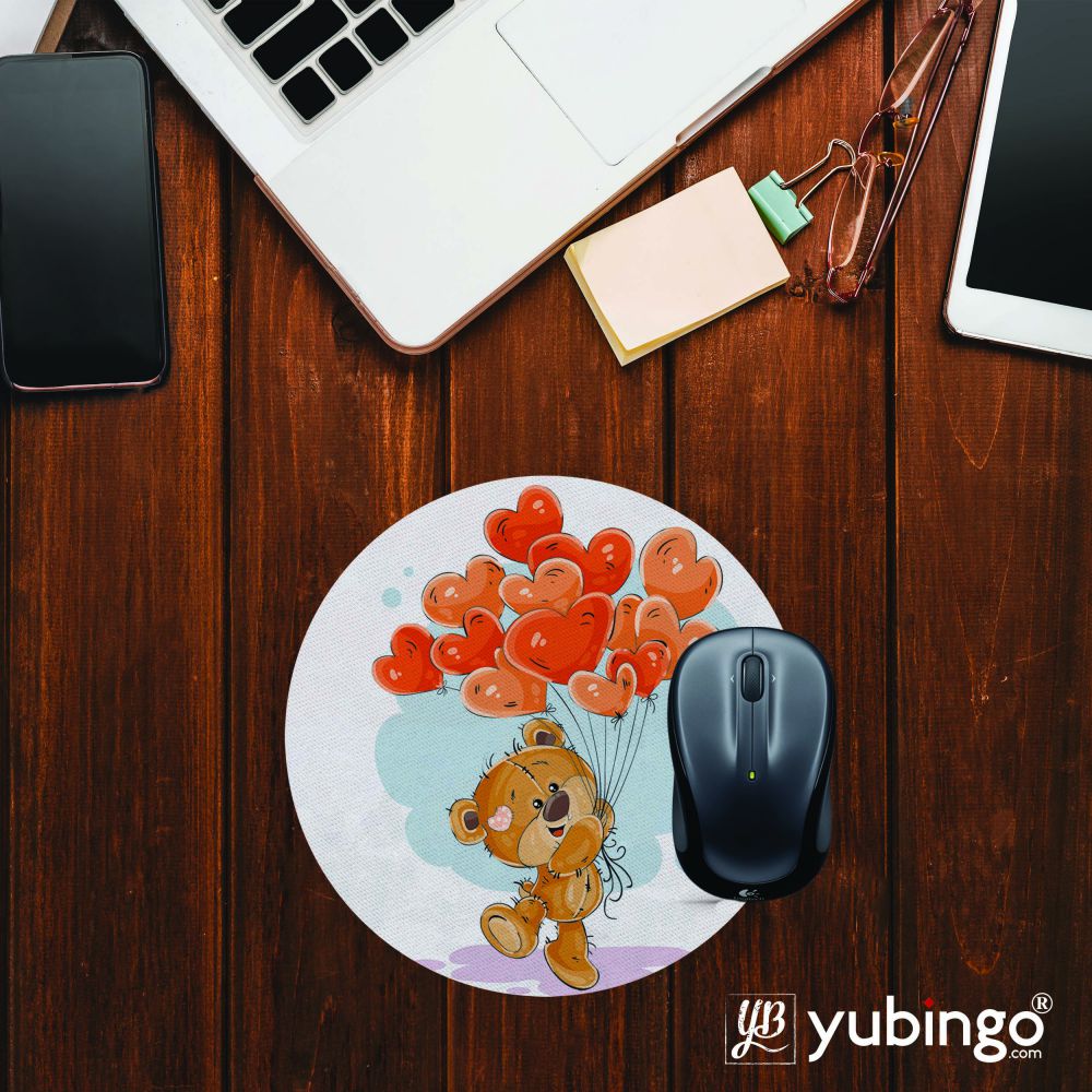 Loving Teddy Mouse Pad (Round)