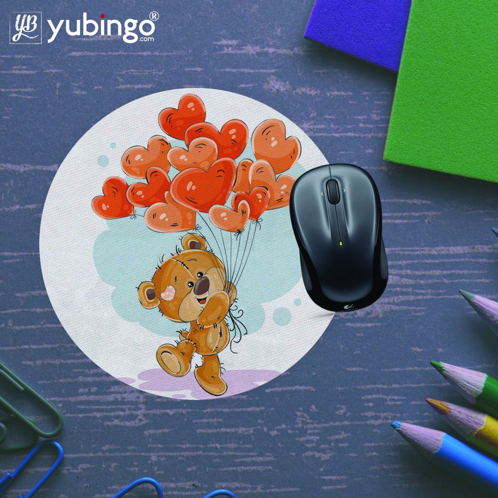Loving Teddy Mouse Pad (Round)-Image5