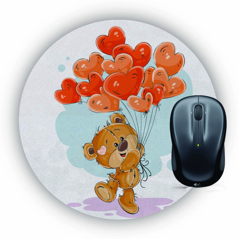 Loving Teddy Mouse Pad (Round)