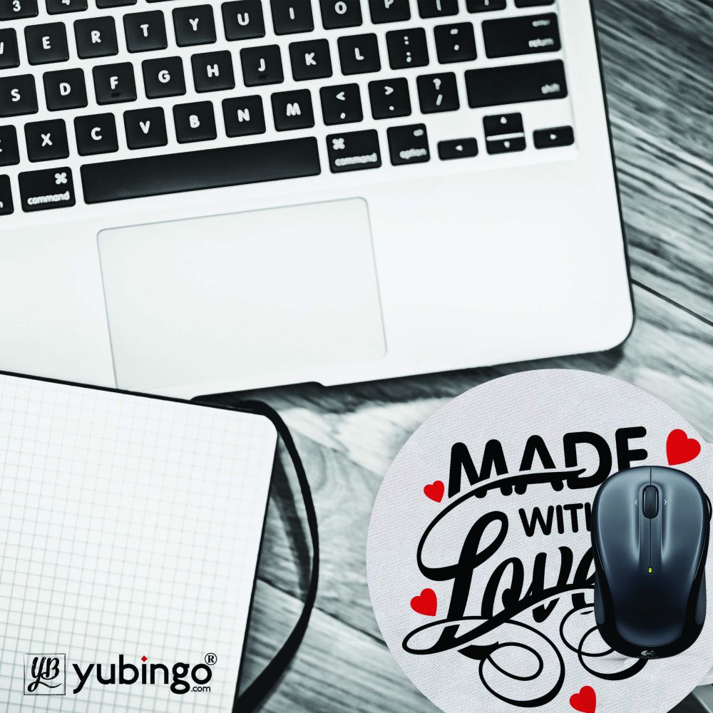 Made with Love Mouse Pad (Round)-Image4