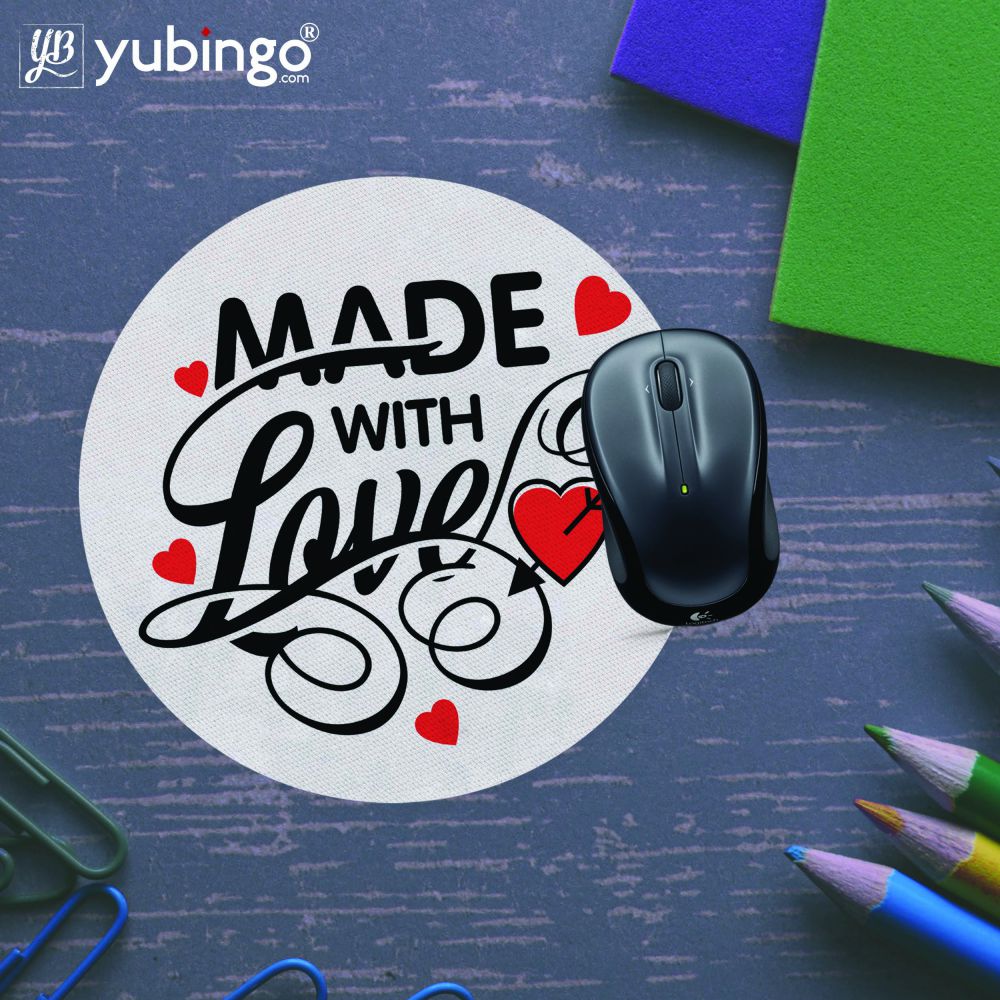 Made with Love Mouse Pad (Round)-Image5