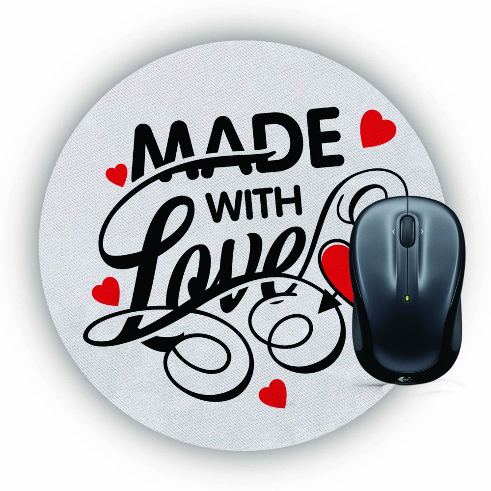 Made with Love Mouse Pad (Round)