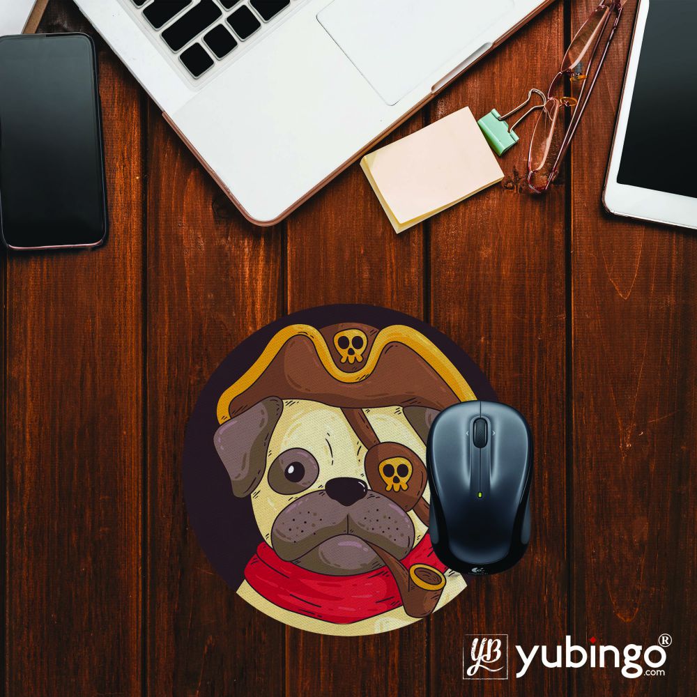 Mafia Pug Mouse Pad (Round)