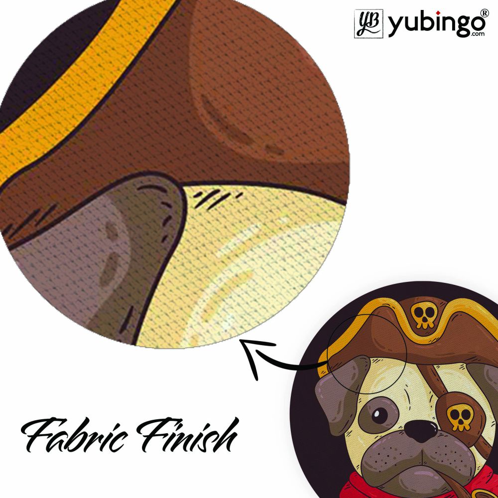 Mafia Pug Mouse Pad (Round)-Image3