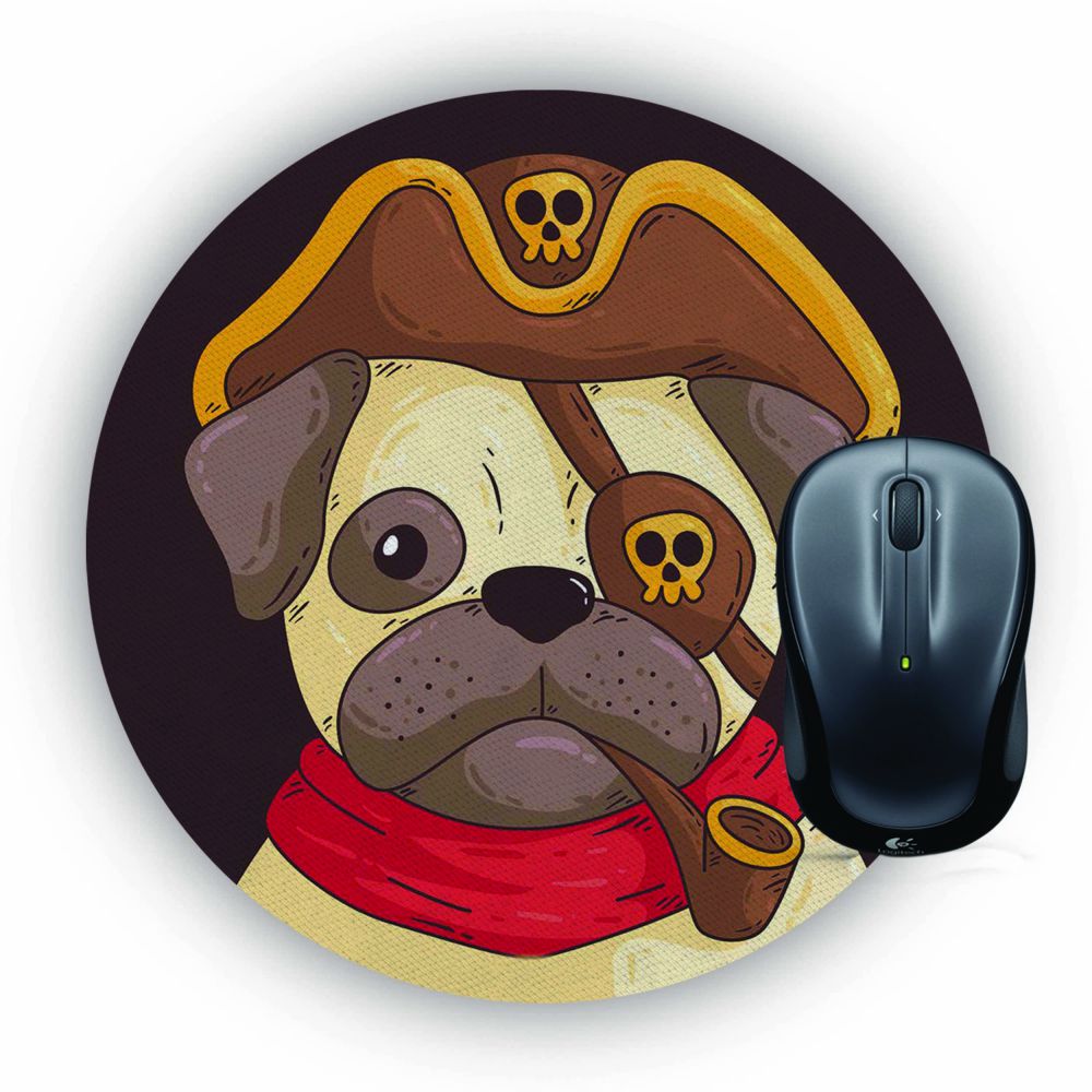 Mafia Pug Mouse Pad (Round)