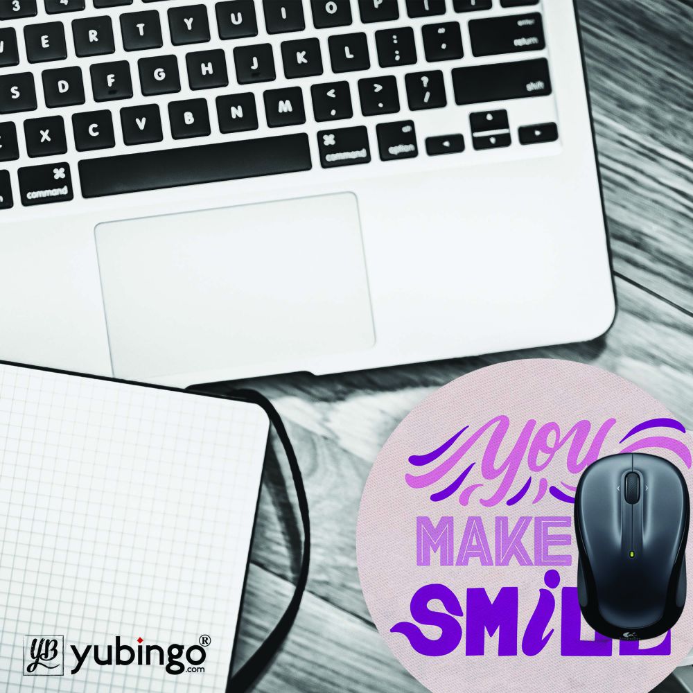 Make Me Smile Mouse Pad (Round)-Image4