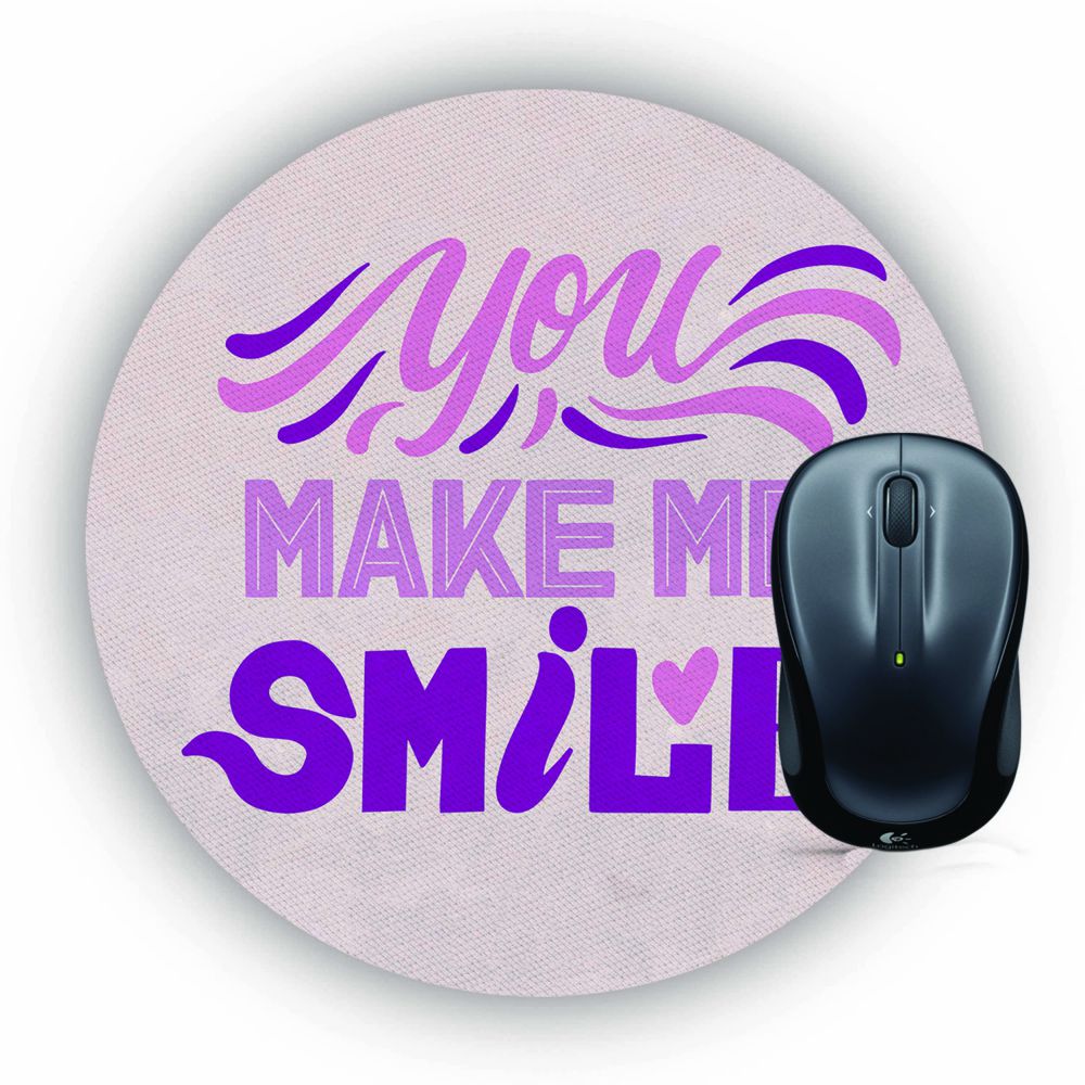 Make Me Smile Mouse Pad (Round)