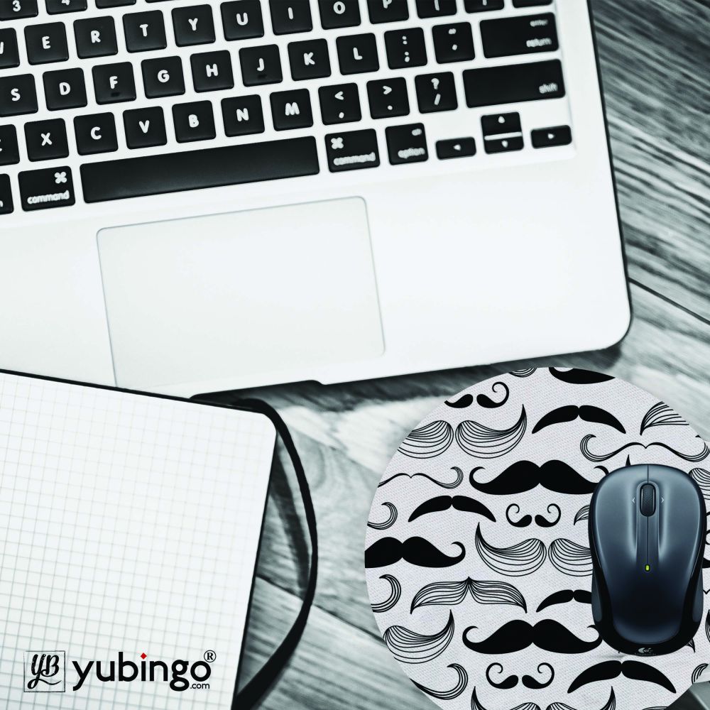Moustaches Mouse Pad (Round)-Image4
