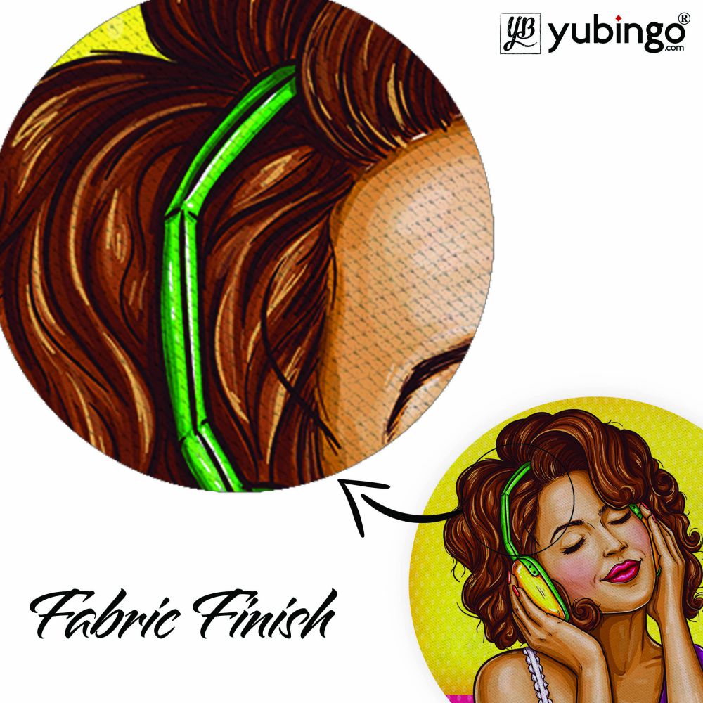 Music Girl Mouse Pad (Round)-Image3