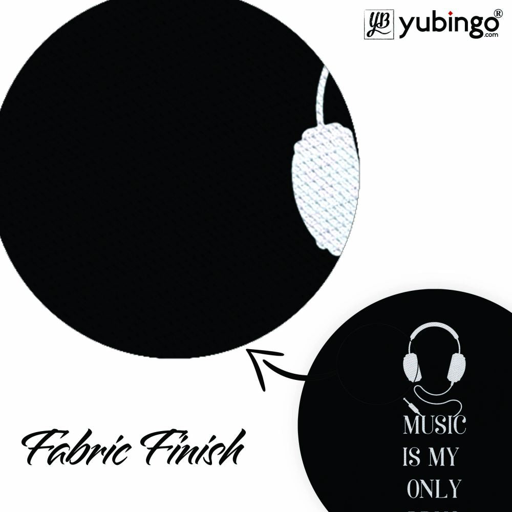 Music Is My Only Drug Mouse Pad (Round)-Image3