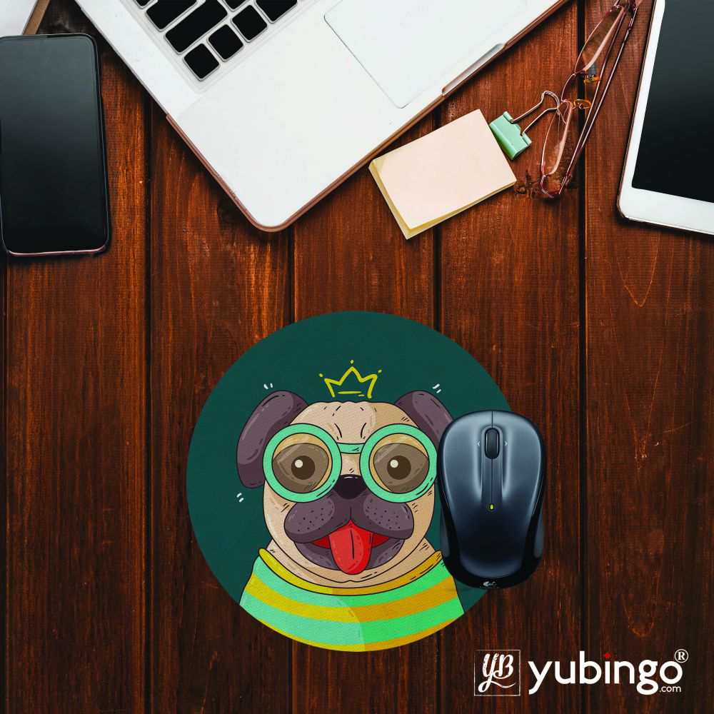 Naughty Pug Mouse Pad (Round)