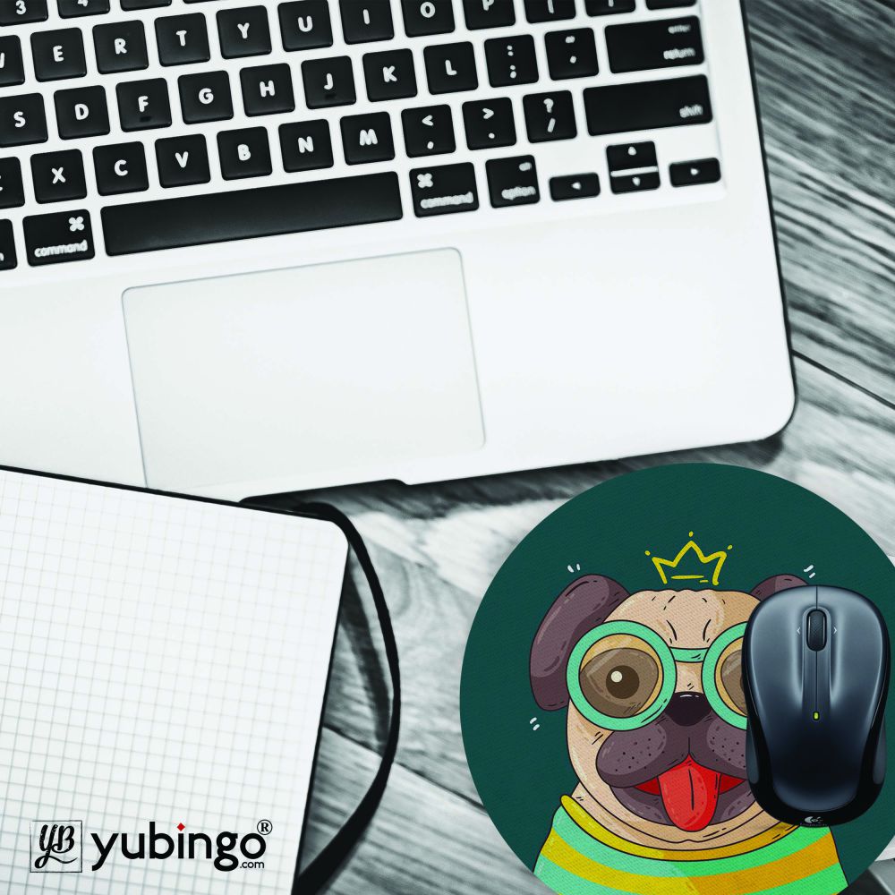 Naughty Pug Mouse Pad (Round)-Image4