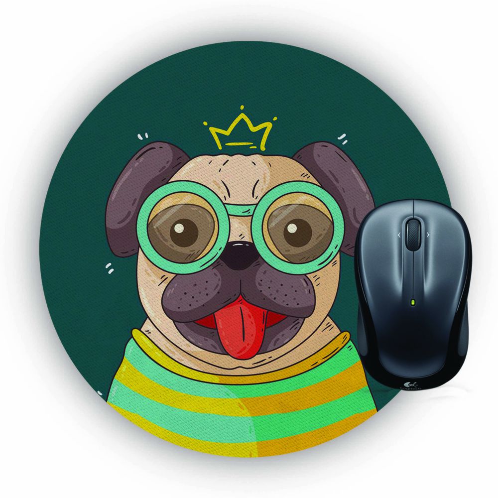 Naughty Pug Mouse Pad (Round)