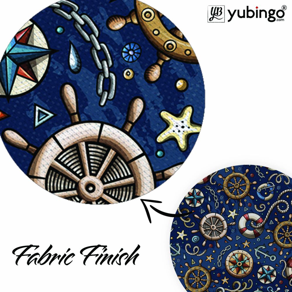 Nautical Blue Mouse Pad (Round)-Image3
