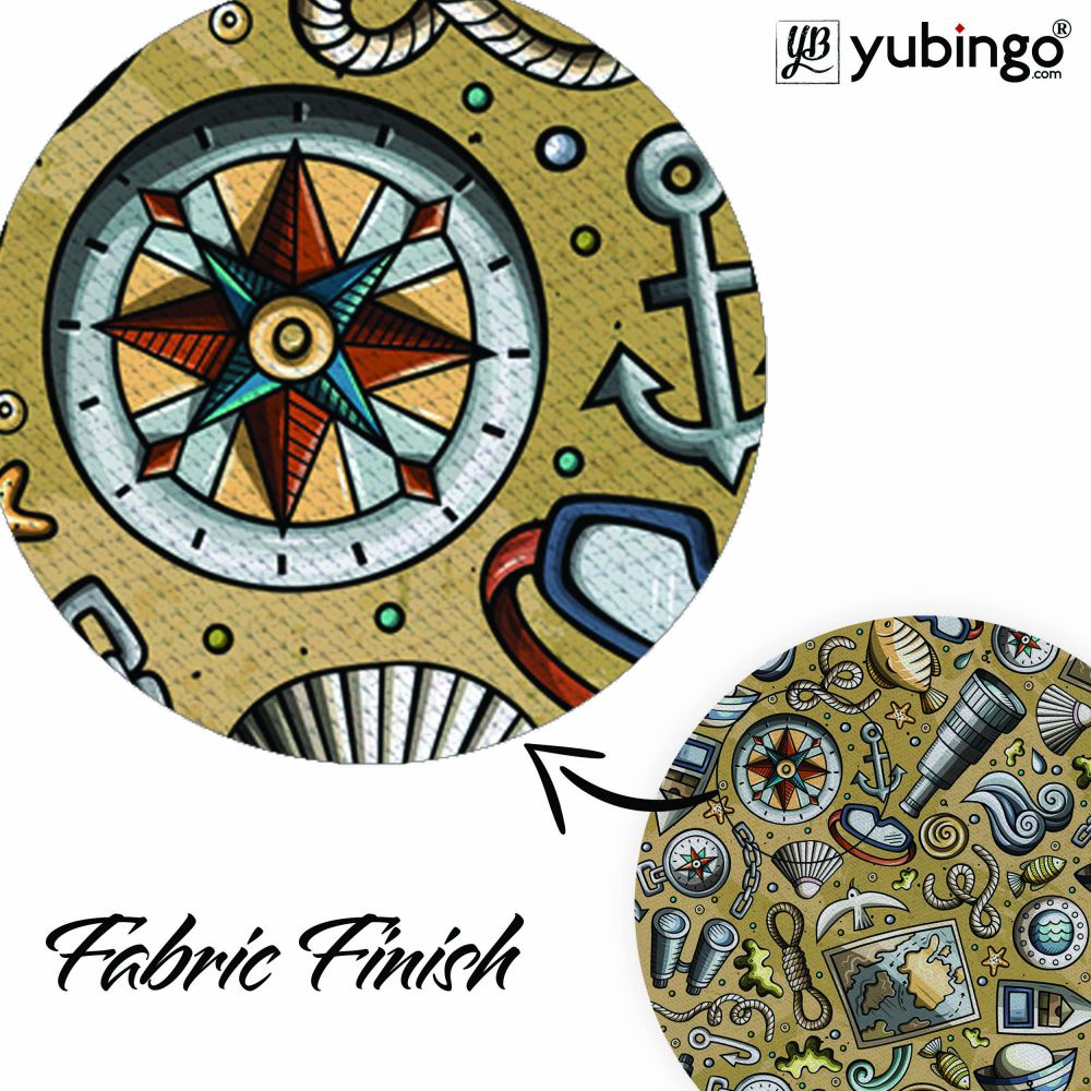 Nautical Brown Mouse Pad (Round)-Image3