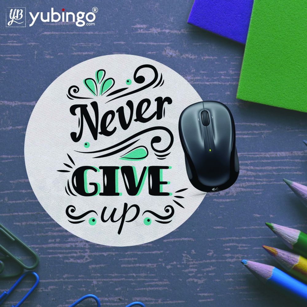 Never Giive Up Mouse Pad (Round)-Image5