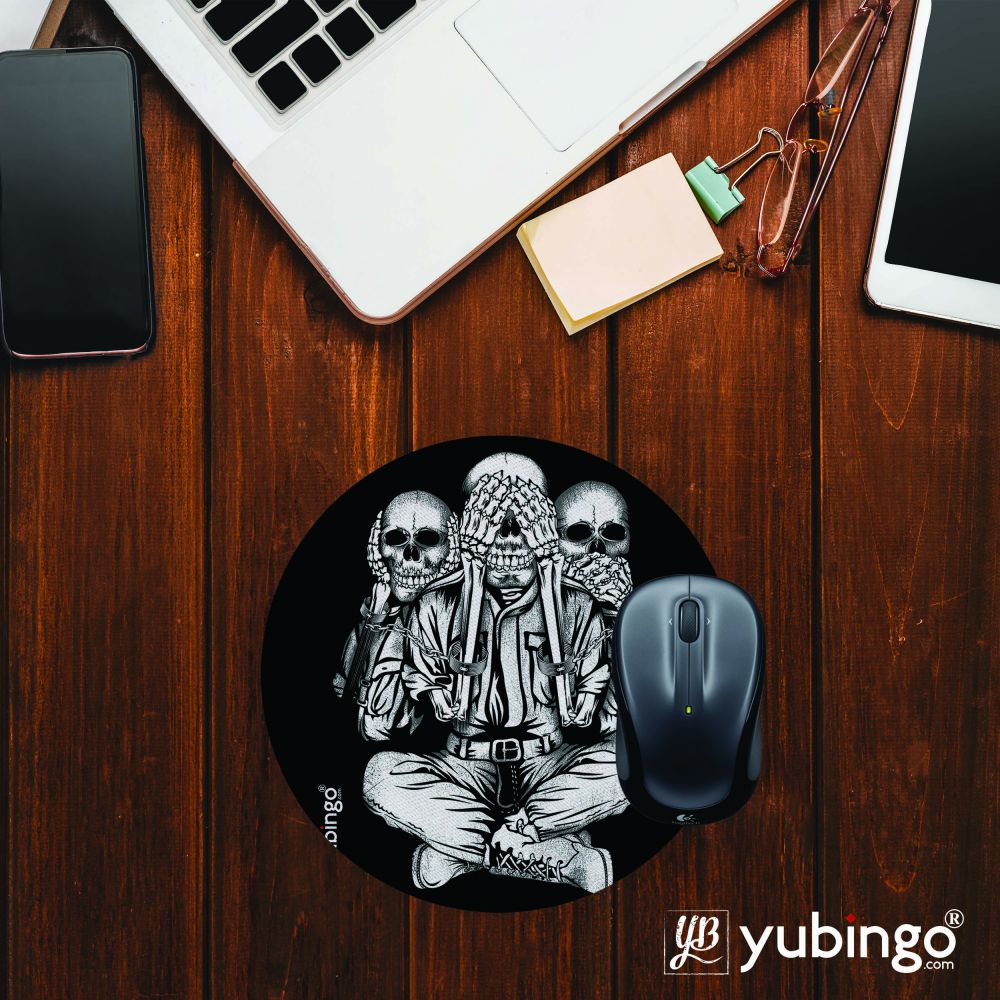 No Evil Mouse Pad (Round)