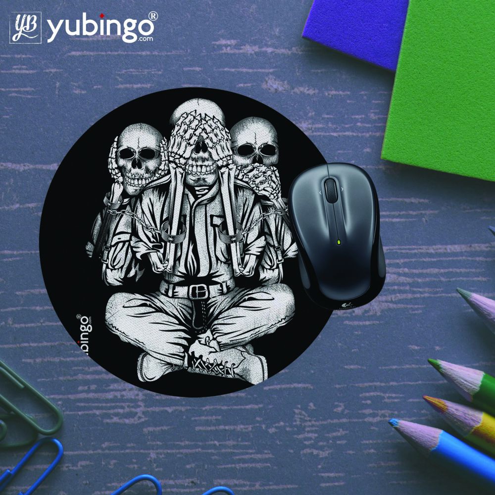 No Evil Mouse Pad (Round)-Image5