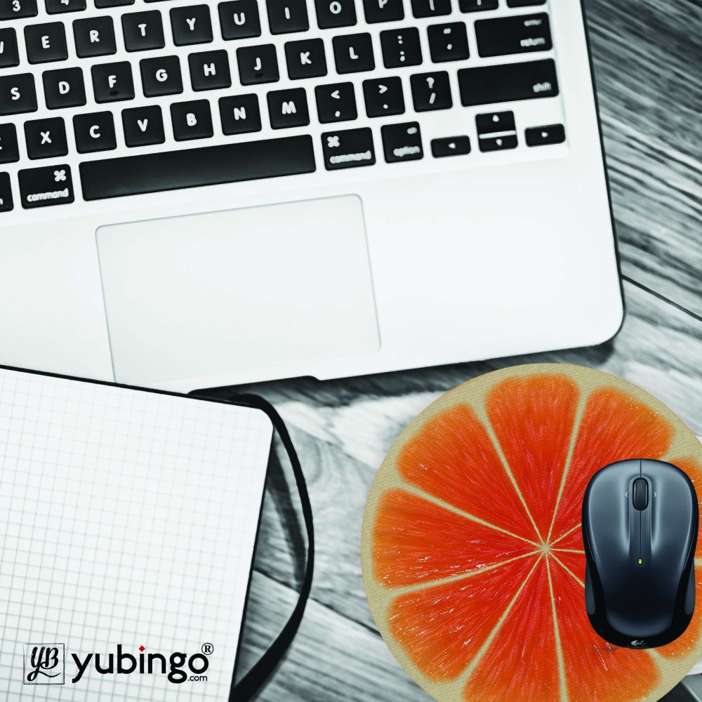Orange Mouse Pad (Round)-Image4