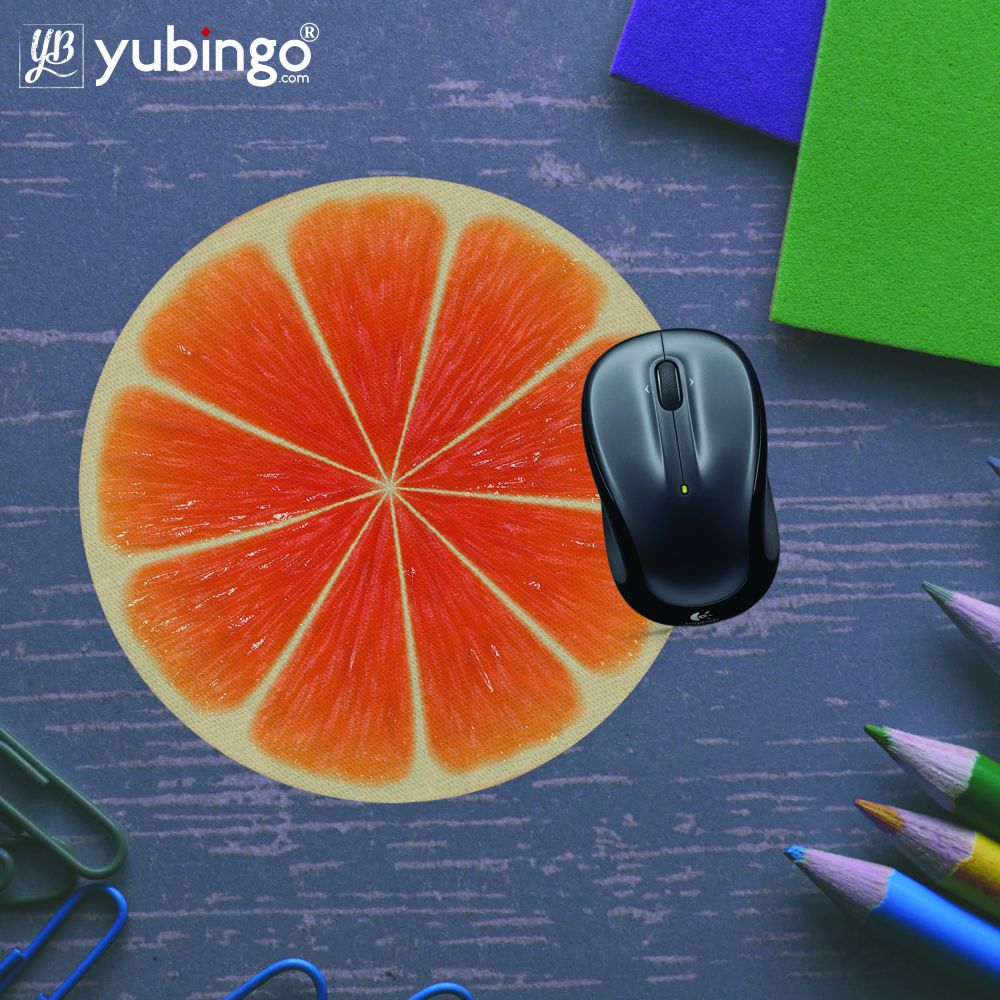 Orange Mouse Pad (Round)-Image5