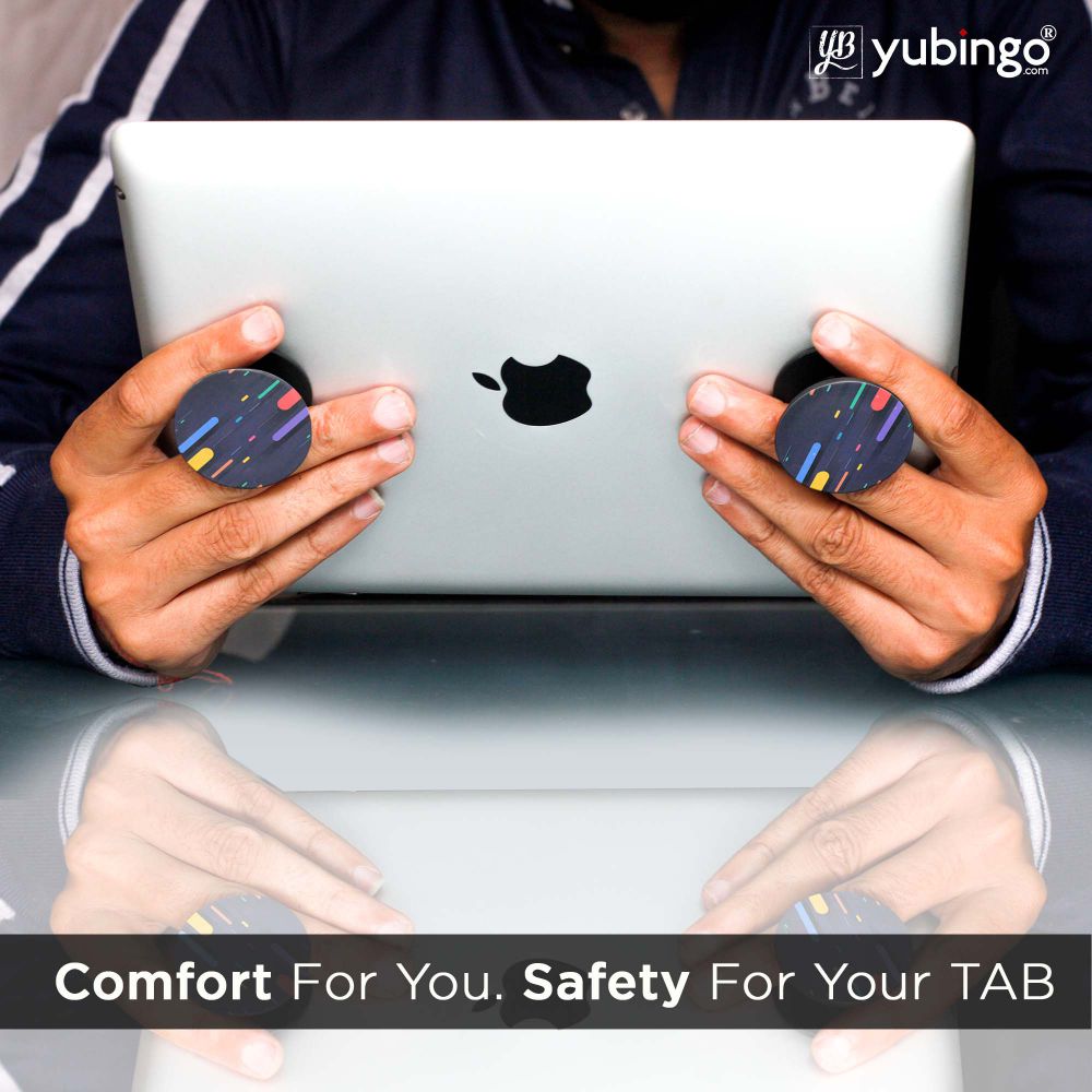 Oval Style Pattern Mobile Grip Stand (Black)-Image5